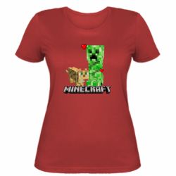 Женская футболка Creeper and Cat - PrintSalon