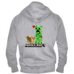 Мужское худи на молнии Creeper and Cat - PrintSalon