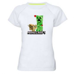 Женская футболка для спорта Creeper and Cat - PrintSalon