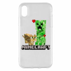 Чехол для iPhone X/Xs Creeper and Cat - PrintSalon