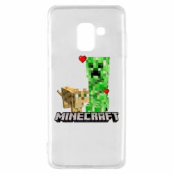 Чехол для Samsung A8 2018 Creeper and Cat - PrintSalon