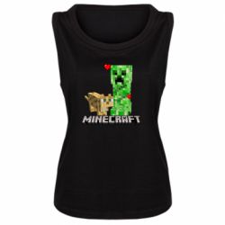 Женская майка Creeper and Cat - PrintSalon