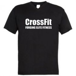Мужская футболка  с V-образным вырезом Crossfit Forging Elite Fitness - PrintSalon