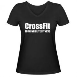 Женская футболка с V-образным вырезом Crossfit Forging Elite Fitness - PrintSalon