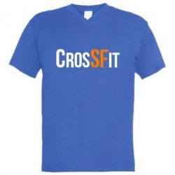 Мужская футболка  с V-образным вырезом CrossFit SF - PrintSalon
