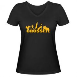 Женская футболка с V-образным вырезом Crossfit - PrintSalon