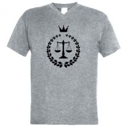 Мужская футболка  с V-образным вырезом Crown for a lawyer - PrintSalon