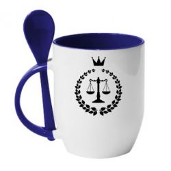 Чашка с ложкой Crown for a lawyer - PrintSalon