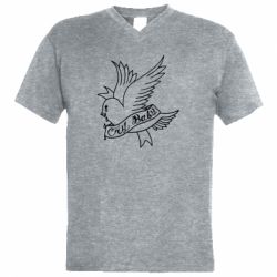 Мужская футболка  с V-образным вырезом Cry Baby bird cries - PrintSalon