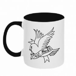 Чашка двухцветная 320ml Cry Baby bird cries - PrintSalon