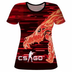 Женская футболка 3D CS GO Howl  glitch - PrintSalon
