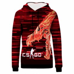 Женское 3D худи CS GO Howl  glitch - PrintSalon