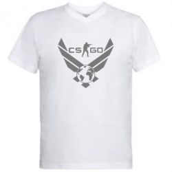 Мужская футболка  с V-образным вырезом CS GO - PrintSalon