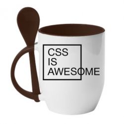 Чашка с ложкой CSS is awesome - PrintSalon