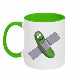 Чашка двухцветная 320ml Cucumber rick glued with tape - PrintSalon