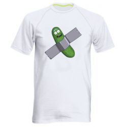Мужская футболка для спорта Cucumber rick glued with tape - PrintSalon