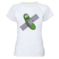 Женская футболка для спорта Cucumber rick glued with tape - PrintSalon