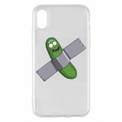 Чехол для iPhone X/Xs Cucumber rick glued with tape - PrintSalon