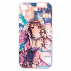 Чехол для iPhone XR Cute anime girl and winter - PrintSalon