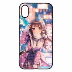 Чехол для iPhone X/Xs Cute anime girl and winter - PrintSalon
