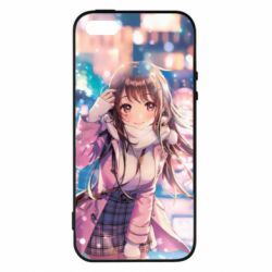 Чехол для iPhone5/5S/SE Cute anime girl and winter - PrintSalon