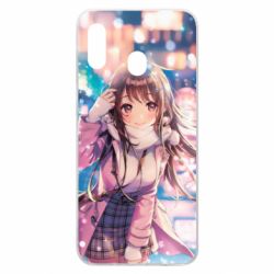 Чехол для Samsung A30 Cute anime girl and winter - PrintSalon