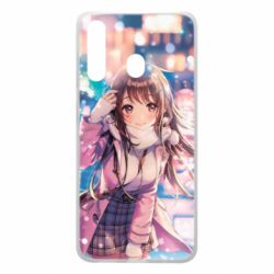 Чехол для Samsung A60 Cute anime girl and winter - PrintSalon