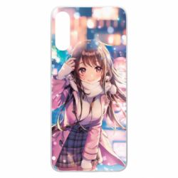 Чехол для Samsung A70 Cute anime girl and winter - PrintSalon