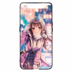 Чехол для Samsung A80 Cute anime girl and winter - PrintSalon