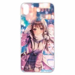 Чехол для Xiaomi Redmi 7A Cute anime girl and winter - PrintSalon