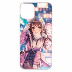 Чехол для iPhone 11 Cute anime girl and winter - PrintSalon