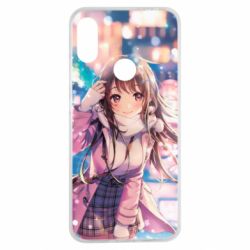 Чехол для Xiaomi Redmi Note 7 Cute anime girl and winter - PrintSalon