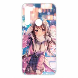 Чехол для Xiaomi Redmi Note 8 Cute anime girl and winter - PrintSalon