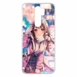 Чехол для Xiaomi Redmi Note 8 Pro Cute anime girl and winter - PrintSalon