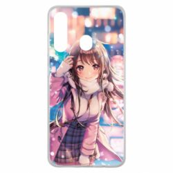 Чехол для Samsung M40 Cute anime girl and winter - PrintSalon