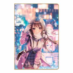 Блокнот с принто Cute anime girl and winter - PrintSalon