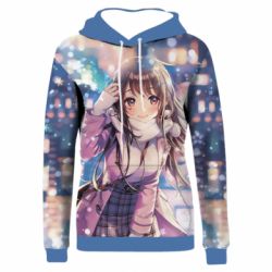 Жіноче 3D худі Cute anime girl and winter