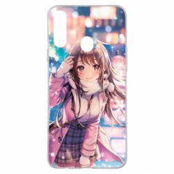 Чехол для Samsung A20s Cute anime girl and winter - PrintSalon