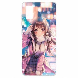 Чехол для Samsung A41 Cute anime girl and winter - PrintSalon