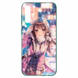 Чехол для Samsung A50 Cute anime girl and winter - PrintSalon