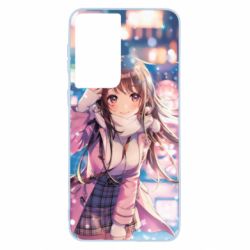 Чехол для Samsung S21 Cute anime girl and winter - PrintSalon