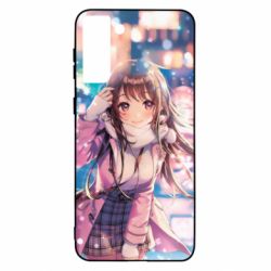 Чехол для Samsung S21 Ultra Cute anime girl and winter - PrintSalon