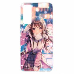 Чехол для Huawei P Smart 2021 Cute anime girl and winter - PrintSalon