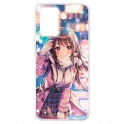 Чехол для Oppo A74 4G Cute anime girl and winter - PrintSalon