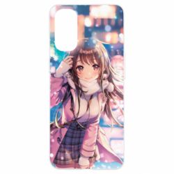 Чехол для Oppo Reno 4 Cute anime girl and winter - PrintSalon