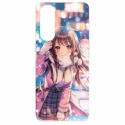 Чехол для Oppo Reno 4 Pro Cute anime girl and winter - PrintSalon