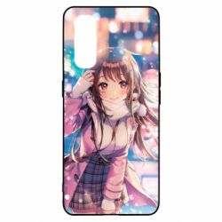 Чехол для Oppo Find X2 Cute anime girl and winter - PrintSalon
