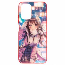 Чехол для Xiaomi Redmi Note 10 Cute anime girl and winter - PrintSalon