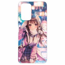 Чехол для Xiaomi Redmi Note 10 Pro Cute anime girl and winter - PrintSalon