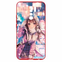 Чехол для Xiaomi Redmi 9 Cute anime girl and winter - PrintSalon